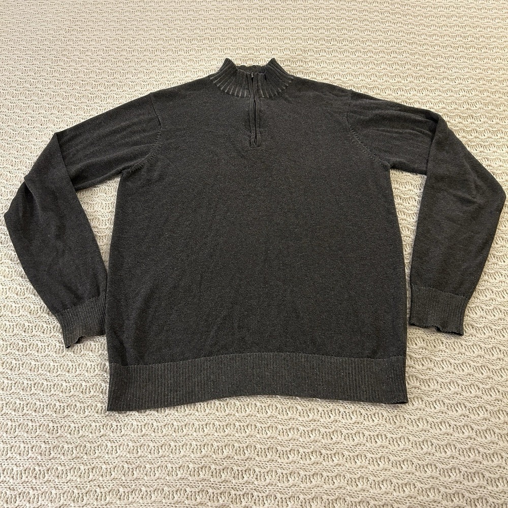 Gray  Pronto Uomo Men's Quarter Zip Size Medium Gray Pull Over